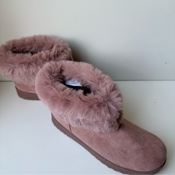 SO COATIMUNDI Women’s Winter Boots Mauve Faux Fur Cozy Slip On Size 7 - Picture 8 of 11